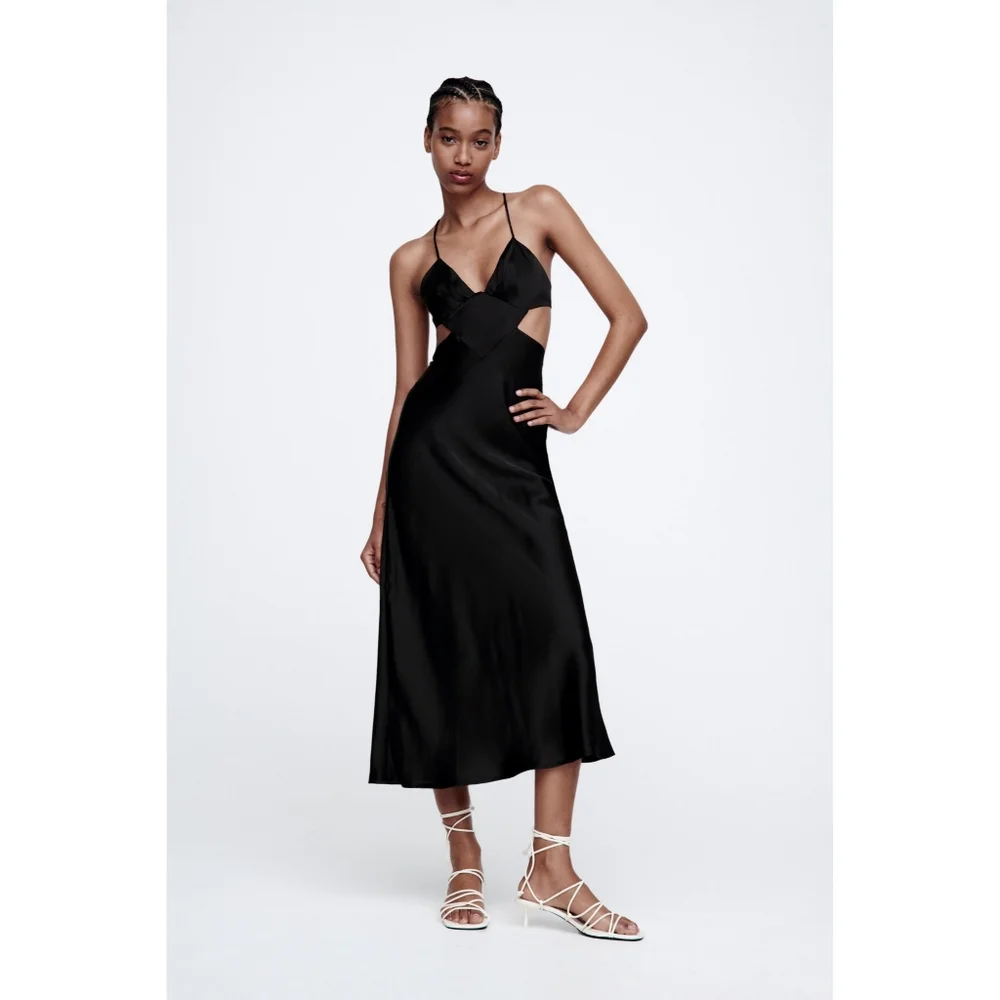 Maxi Dress Zara Midi Dress Formal Zara Dresses Zara Black Maxi Dress With  Cut Outs Poshmark